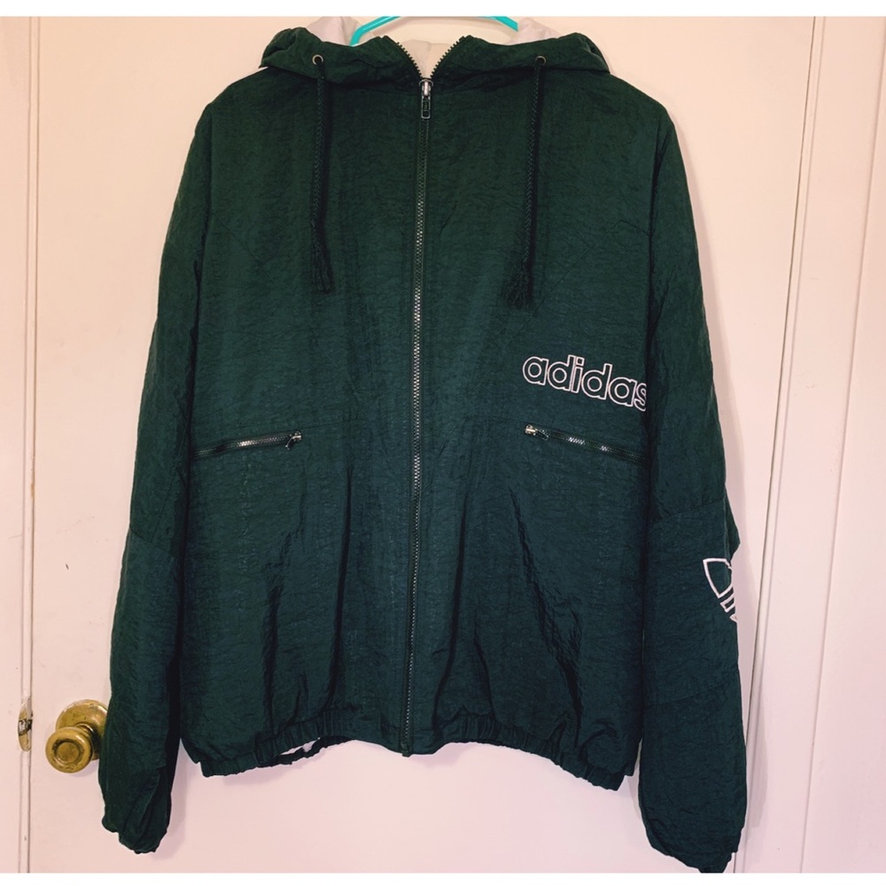 Vintage Adidas Windbreaker Jacket B&W